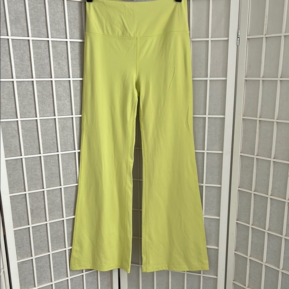 Lime Green Women's Yoga Wide-Leg Pants